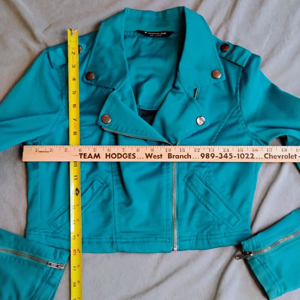 Celebrity Pink y2k Teal Outfit Set Womens Small / Pants Size 1 Moto Jacket Pants - Picture 4 of 16